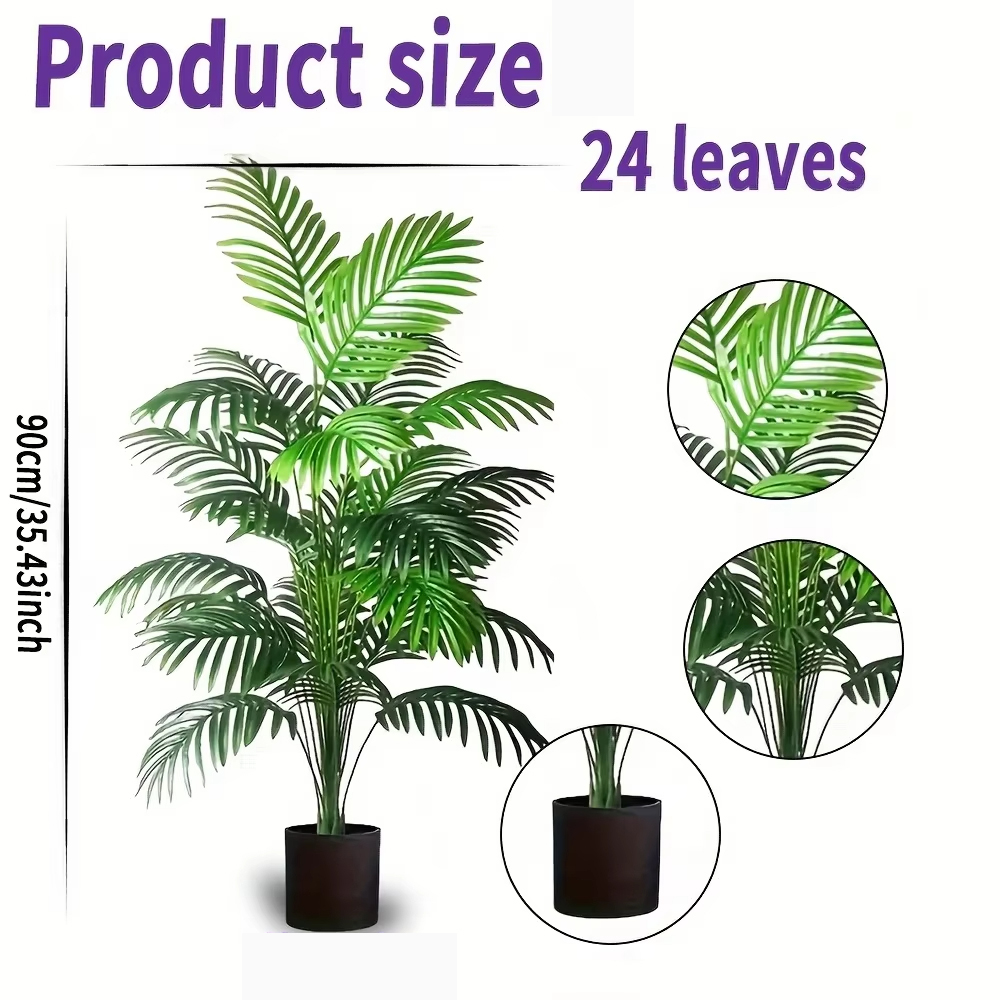 24 Leaves Areca Palm Artificia - Ficus Lyrata Tree 评论和价格