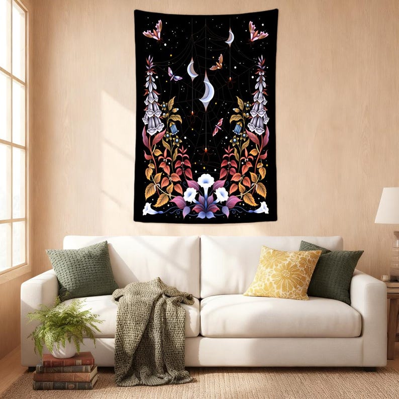 Gothic Spider Web Tapestry Cre - Spider Plant Hanging 评论和价格