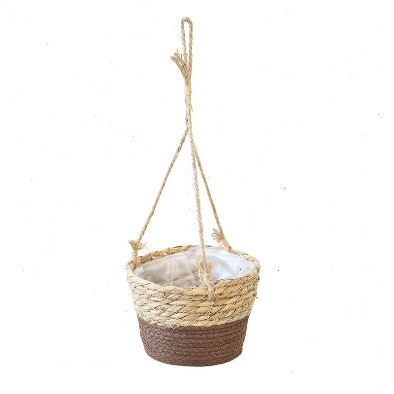 Straw Hanging Basket Flower Po - Spider Plant Hanging 评论和价格