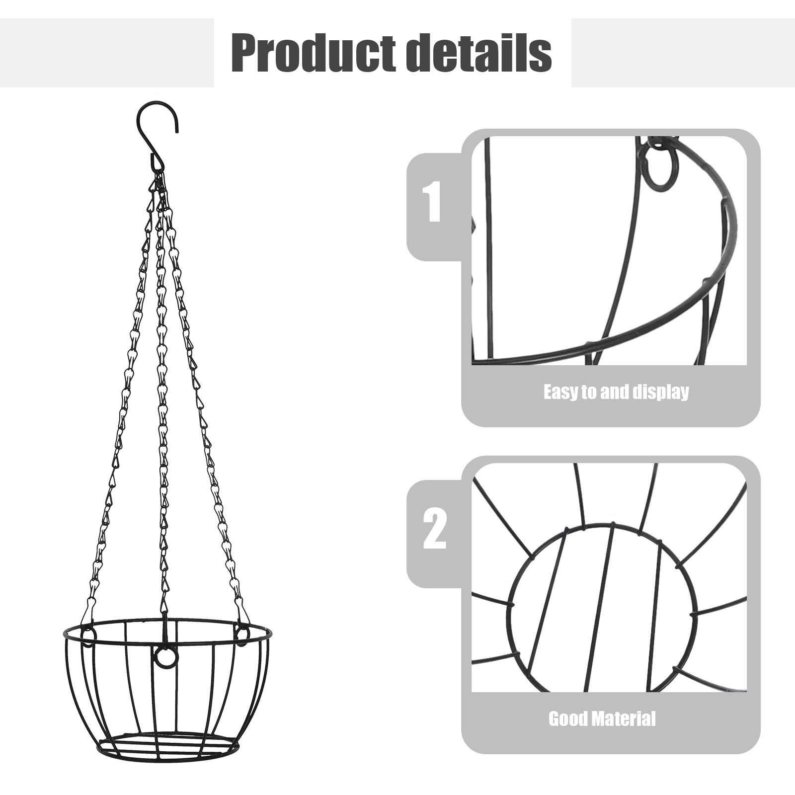 Hanging Plant Basket Iron Roun - Spider Plant Hanging 评论和价格